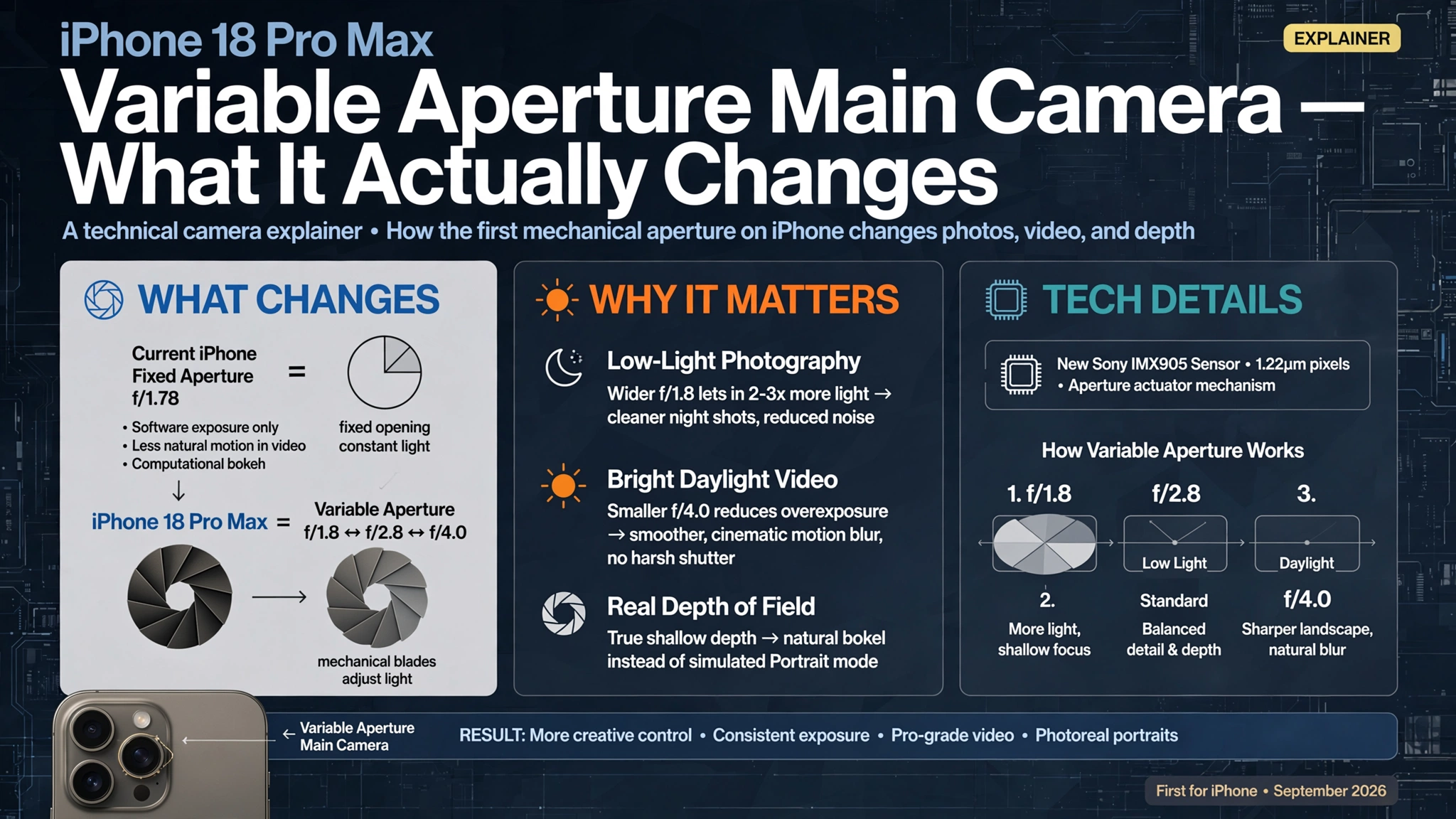 . Variable Aperture Main Camera - What It Actually Changes