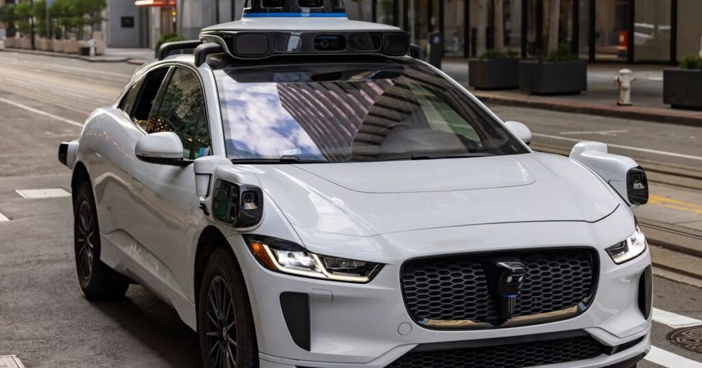 Self-driving car with LiDAR sensor on roof