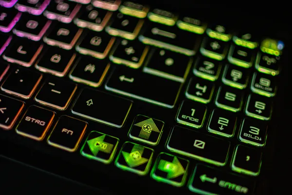 Backlit gaming keyboard on a laptop