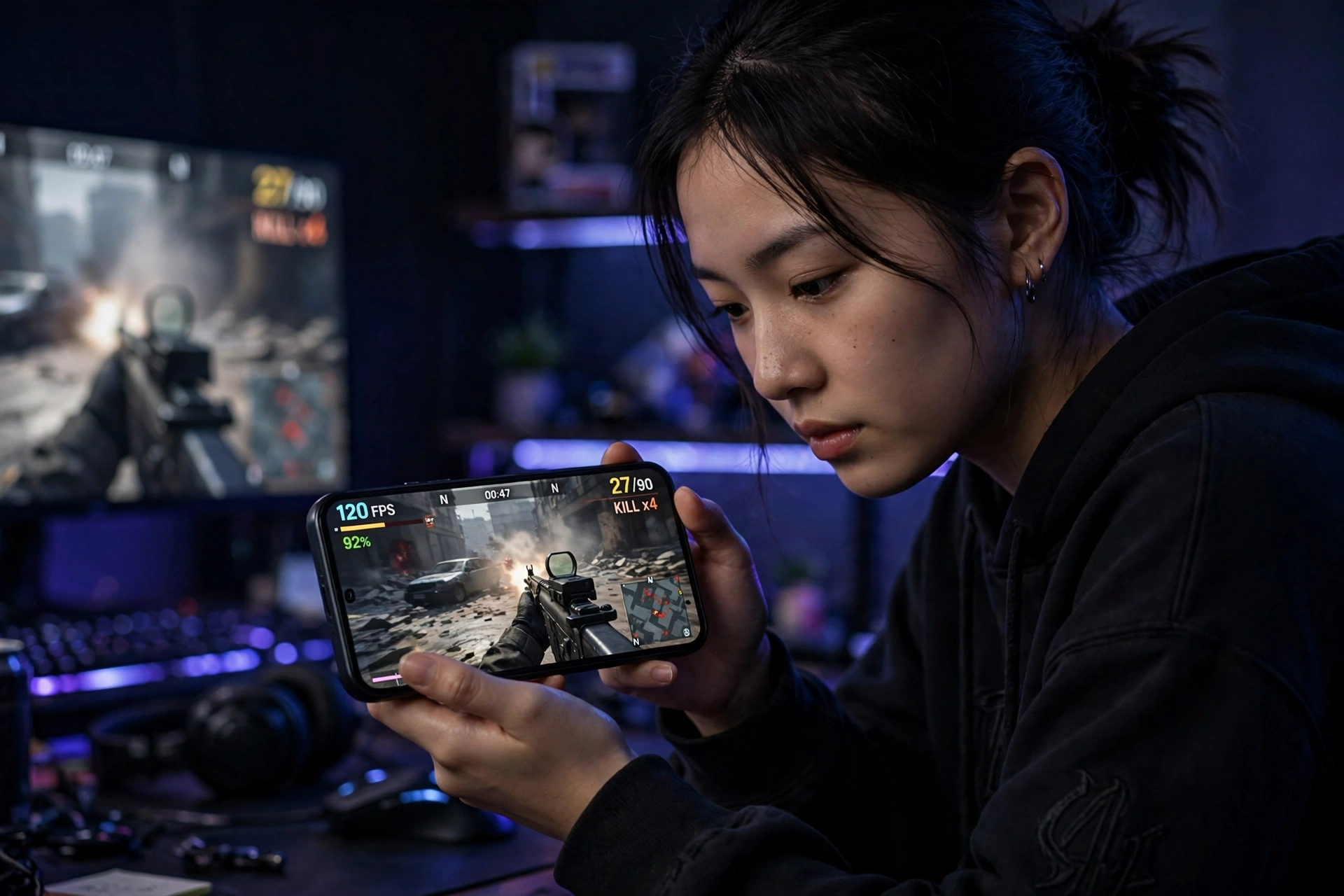 OnePlus Ace 7 Pro gaming with its built-in cooling fan keeping frame rates high